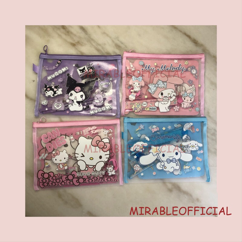 

STATIONERY SET KARAKTER LUCU SANRIO MY MELODY KUROMI CINNAMOROLL | ALAT TULIS JARING KARTUN LUCU