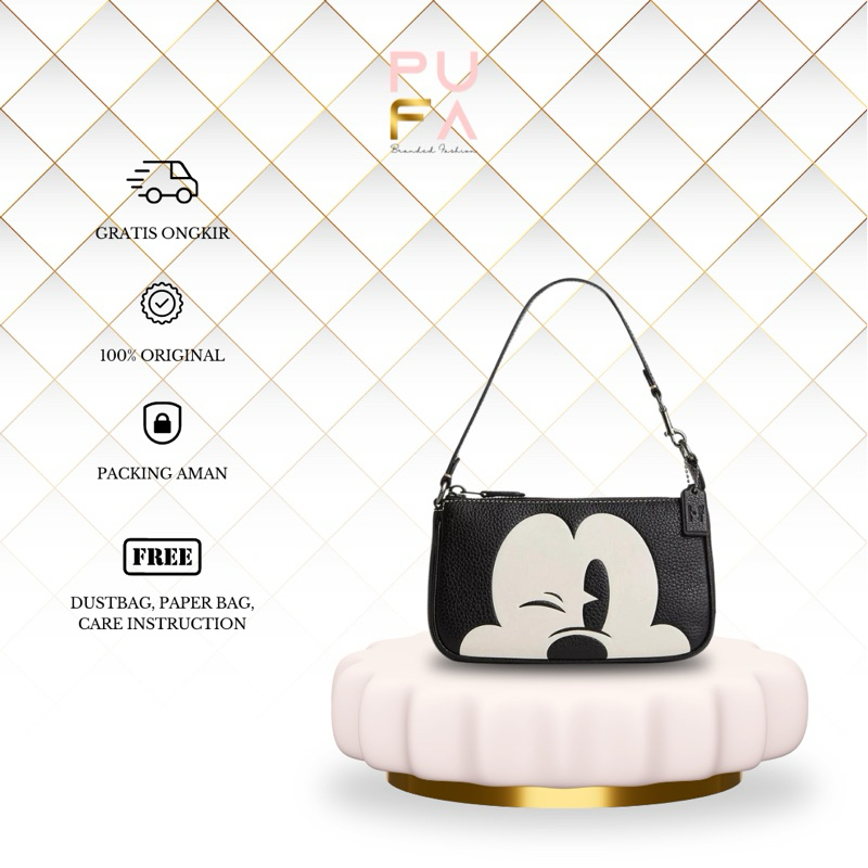 ORIGINAL 100% Coach CN506 Disney X Coch Nolita 19 With Wink  Mickey Mouse-Black