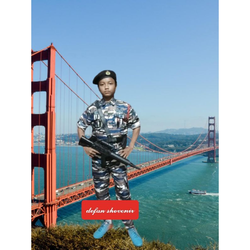 baju profesi angkatan laut anak /baju doreng AL/ baju doreng layar anak