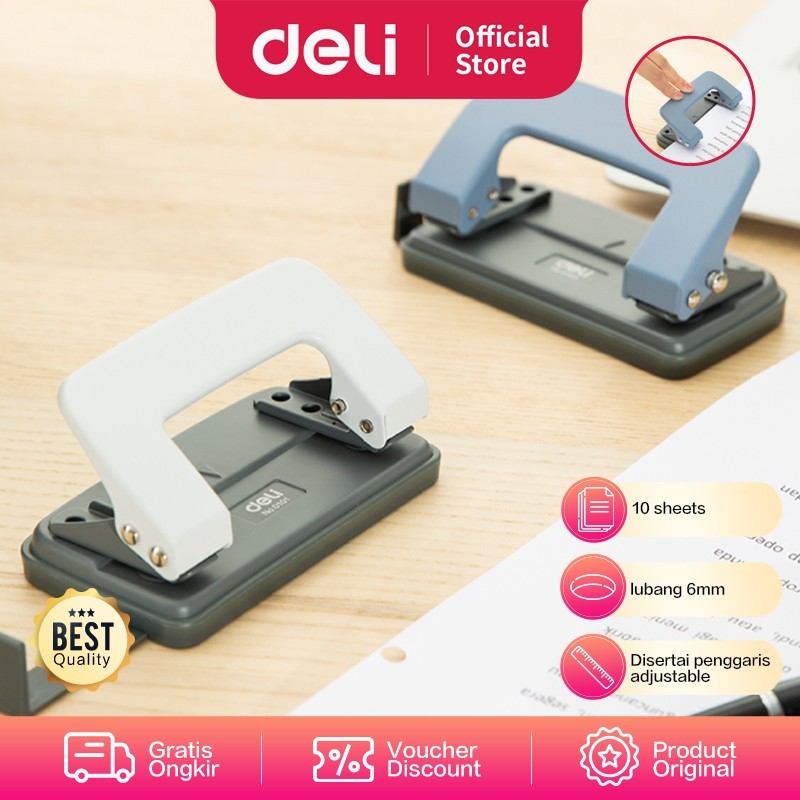 

Deli Pelubang kertas(2 Lubang) 2-Hole Punch ) E0101