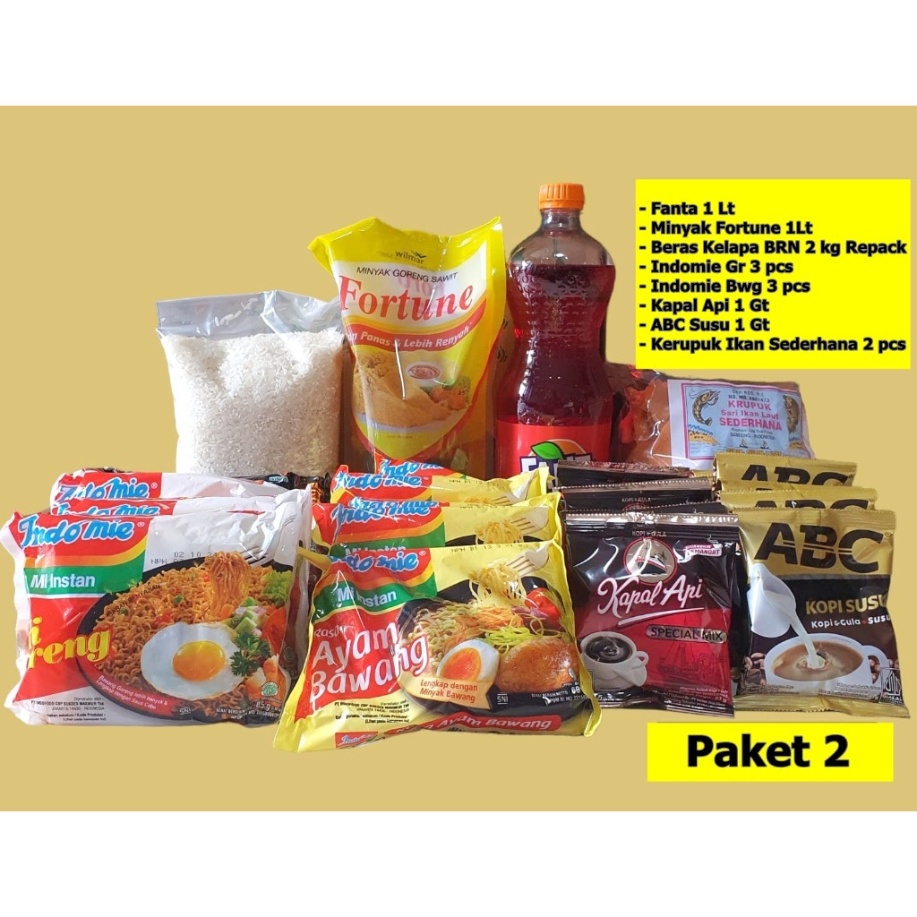 PAKET 2 / sembako murah / beras / minyak / kopi / gula / paket lebaran
