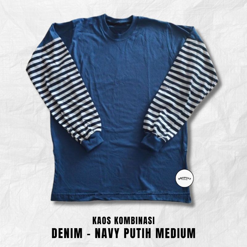KAOS BAJU OBLONG LONGSLEEVE TSHIRT LENGAN PANJANG JUMBO BIG SIZE OVERSIZE POLOS KOMBINASI SALUR STRI