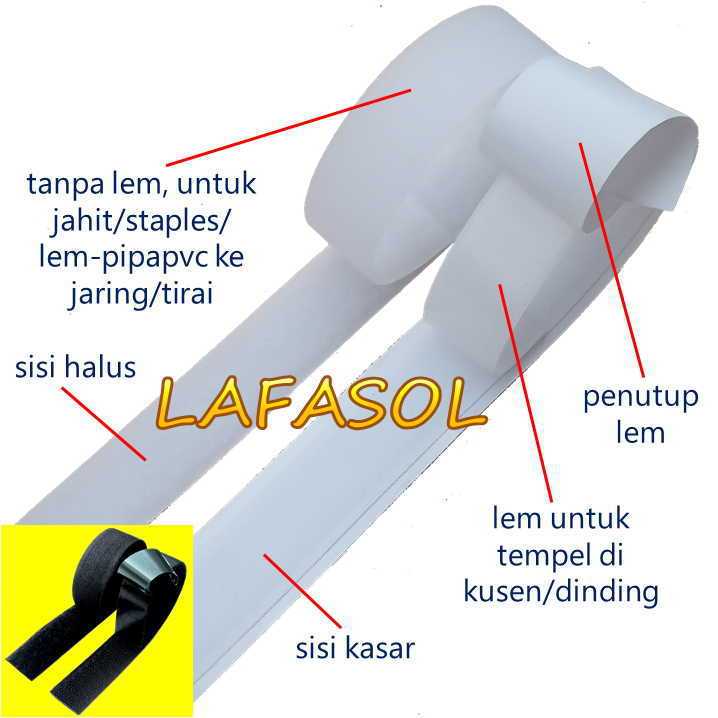 Velkro Tempel Jahit Sangkutan Tirai Gorden Vitrase Blackout Kolong Dapur Kamar Ruang AC Lemari Horde