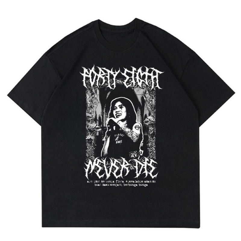 KAOS BAJU JKT 48 - FLORA DESIGN DEPAN COTTON COMBED 24s | T-SHIRT JKT48 FLORA VINTAGE OVERSIZE 24s |