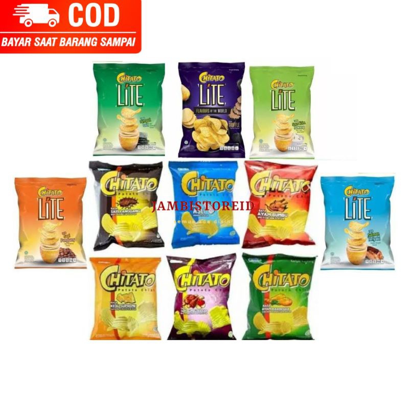 (JAMBISTOREID) JAMBI LANGSUNG KIRIM Makanan Ringan Snack Chitato 68gram All Varian Ciki Citato Lite 