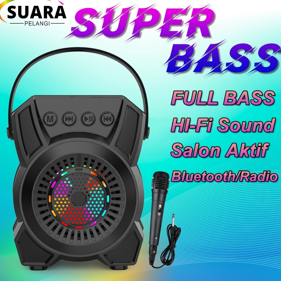 Kk PRO BASS Speaker Bluetooth Karaoke Super Bass Robot jbl Original Aktif Portabel Mini Music Box Fu