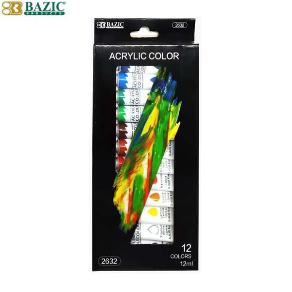 

is Bazic Cat Akrilik 12 Warna Bazic Acrylic Color 12ml 12 Colors 99