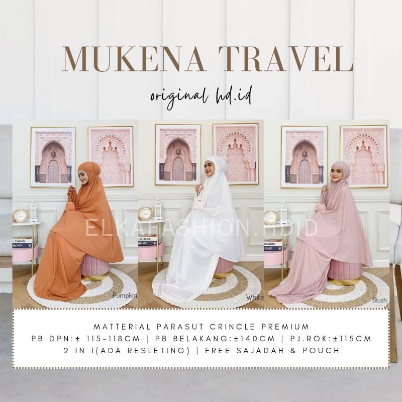 Mukena Traveling Original Hd.id Mukena Traveling Premium Mukena Atas Bawah Parasut Halus