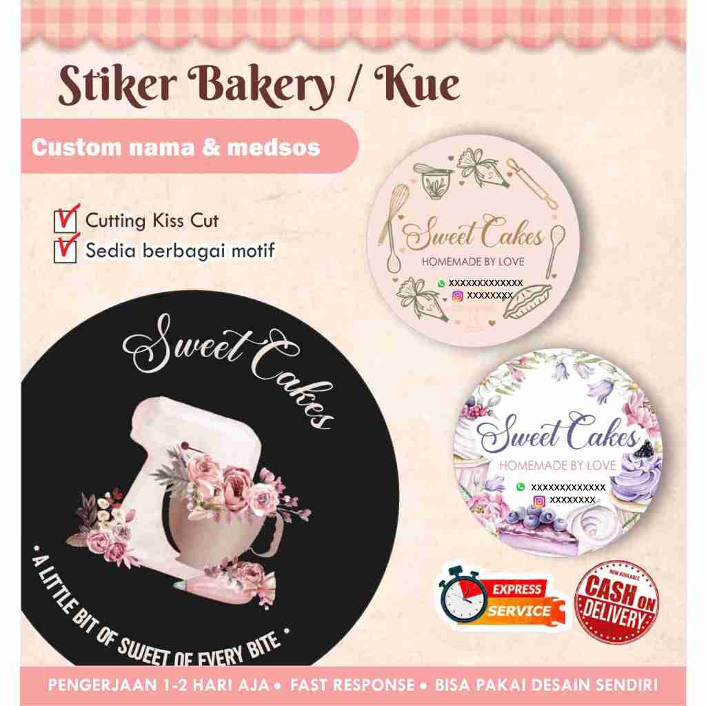 

[170 pcs] Stiker Cromo bakery /Label kemasan makanan minuman / promosi / bulat