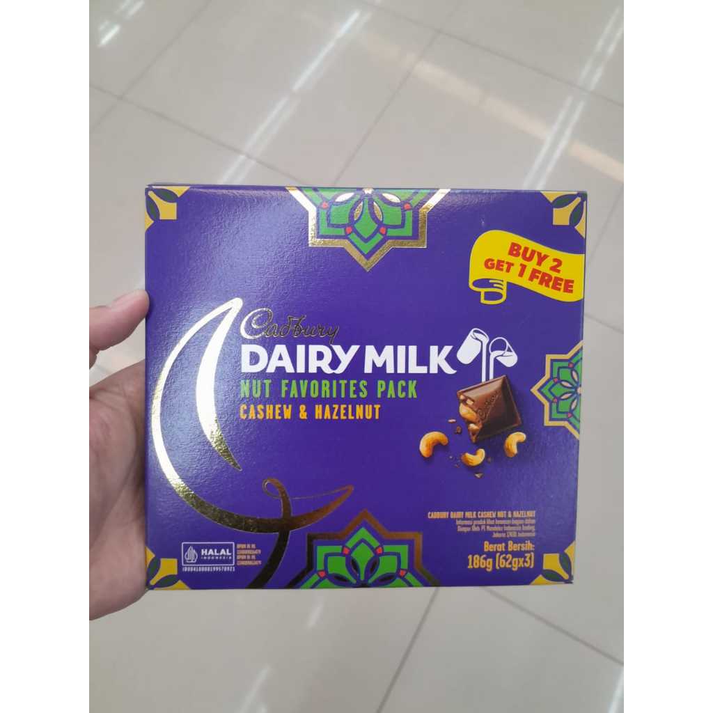 

Cadbury Dairy Milk NUT FAVORITE PACK 62gr x3 Spesial Edition Lebaran