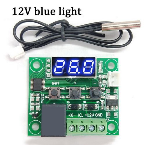 thermostat kecil w1209 blue LED termostat pengatur suhu otomatis DIY module dc 12v