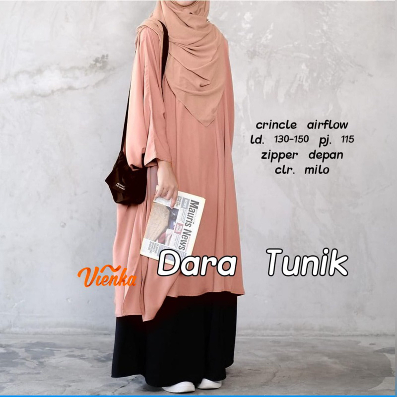 Vienka atasan wanita dara tunik | crinkle LD 130-150