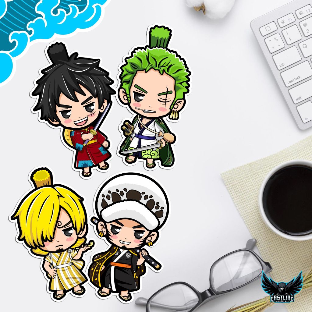 

Stiker One Piece Karakter Anime Lucu Chibi Wano Bahan Vinyl Laminasi Doff Lebih Awet dan Tahan Lama Sticker Cute Gemoy Kekinian Luffy Zoro Sanji Trafalgar LAw