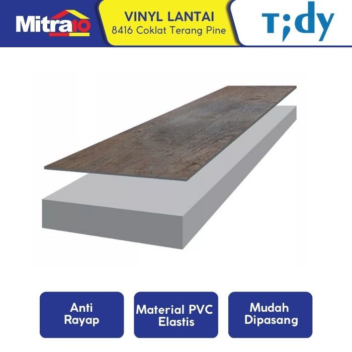 Vinyl Lantai Motif Kayu Tidy 8416 Light Brown Pine 90x15cm