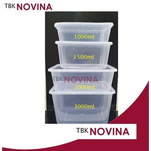[Pak 25 Pcs] Thinwall KOTAK SQUARE BESAR food container box tempat makan plastik kotak nasi