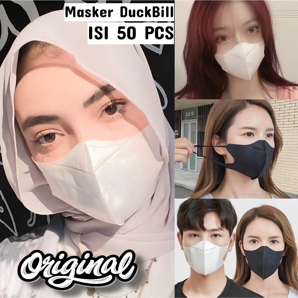 [1 BOX 50PCS] Masker Duckbill 3 Ply |Masker Earloop Face Mask / Masker Wajah