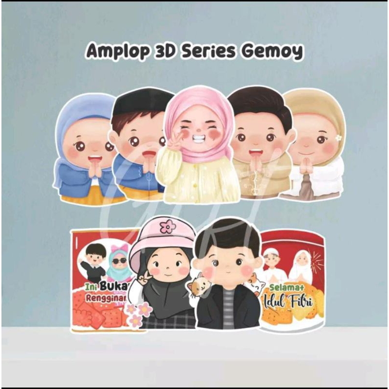 

Amplop Lebaran Karakter 3D terbaru imut kokoh glossy