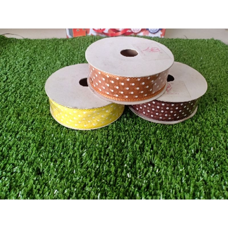 

PITA POLKADOT KACA / MOTIF BUNGA uk 1 inch