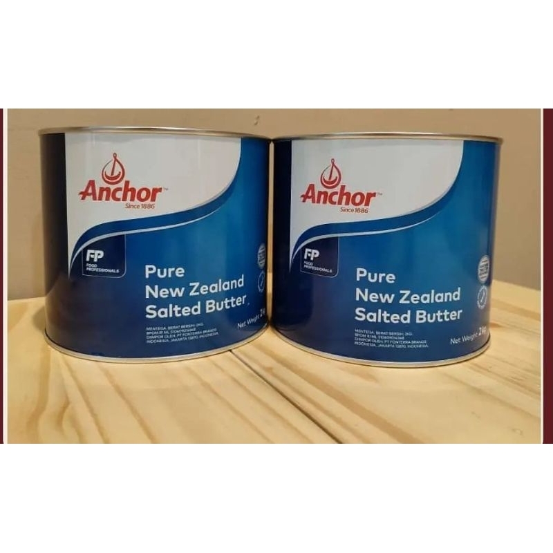 

Anchor Pure New Zealand Salted Butter 2 Kg - Mentega Asin New Zealand - Mentega Kue Kering