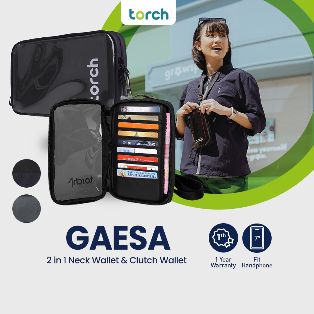 TORCH Gaesa 3 in 1 Hanging Wallet Neck Wallet Sling Bag - Dompet Gantung Leher HP Tas Selempang Tas 