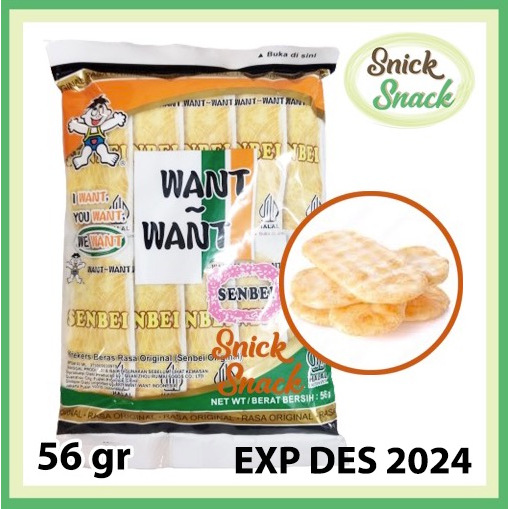 

Want Want Senbei 56 gr Rice Crackers Original Rasa Asin isi 10 mini pack