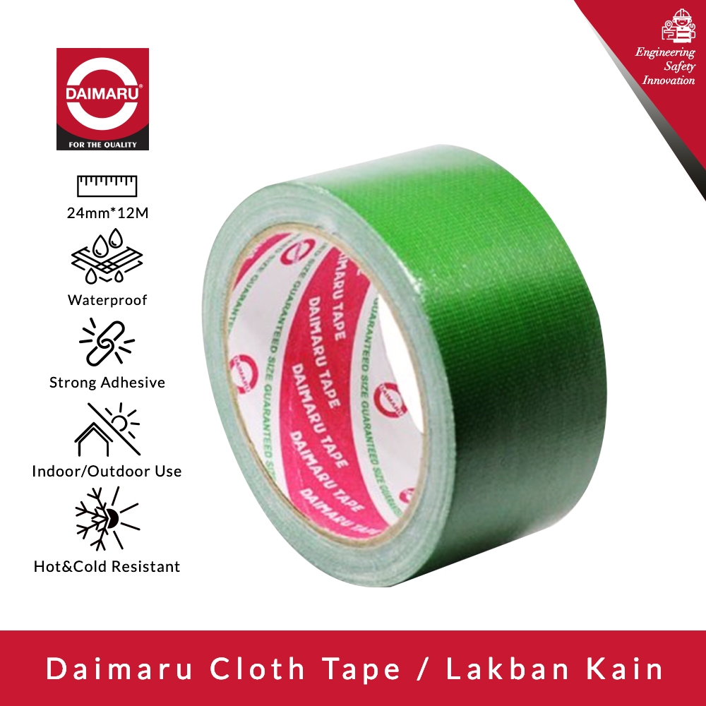 

Daimaru Cloth Tape Lakban Kain Warna Hijau 48 mm x 12 meter