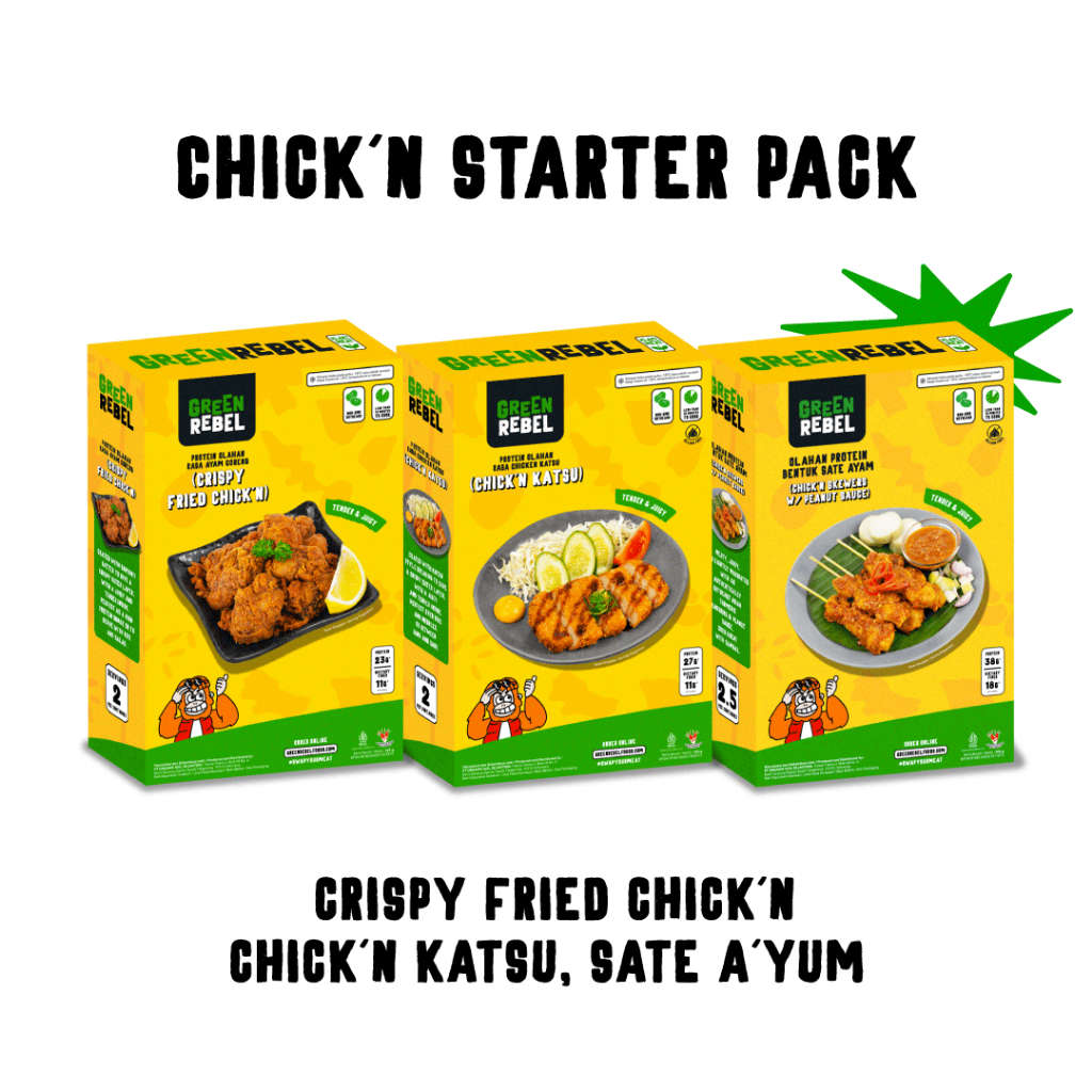 

Green Rebel Chick'n Started Pack | Ayam Daging Nabati | Pack of 3