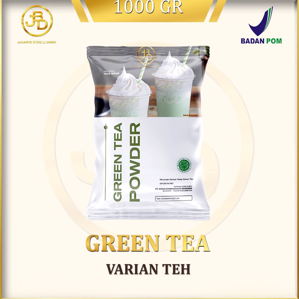 

OLG638 V44859 Bubuk Minuman Premium GREEN TEA Jakarta Bubble Drink BPOMHALAL