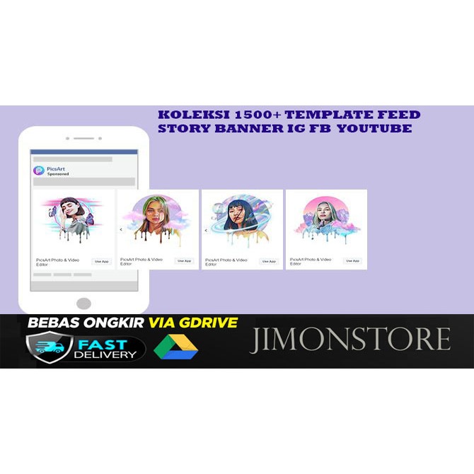 Koleksi 1500+ Template Feed Story Banner IG FB Youtube Instagram Facebook Carousel