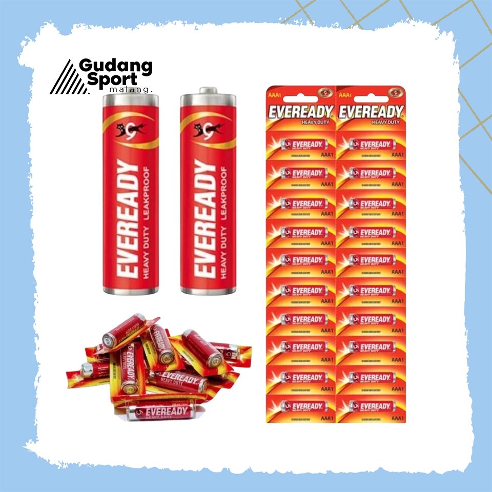 Batrai AAA Eveready Batre Kecil A3 Remot TV 1,5V Heavy Duty Merah Isi 1pcs