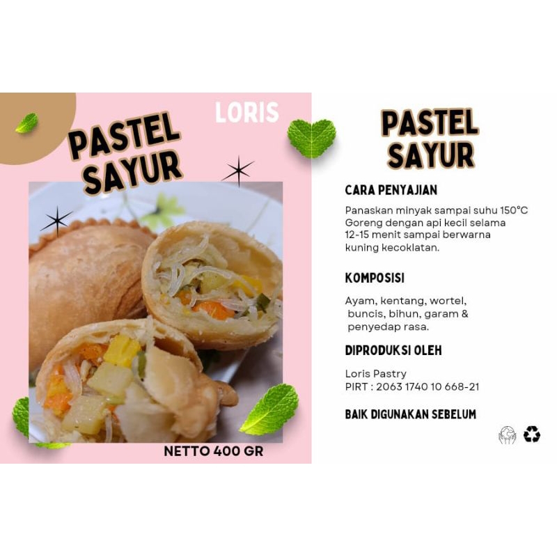

Pastel Sayur Frozen isi 8/pack