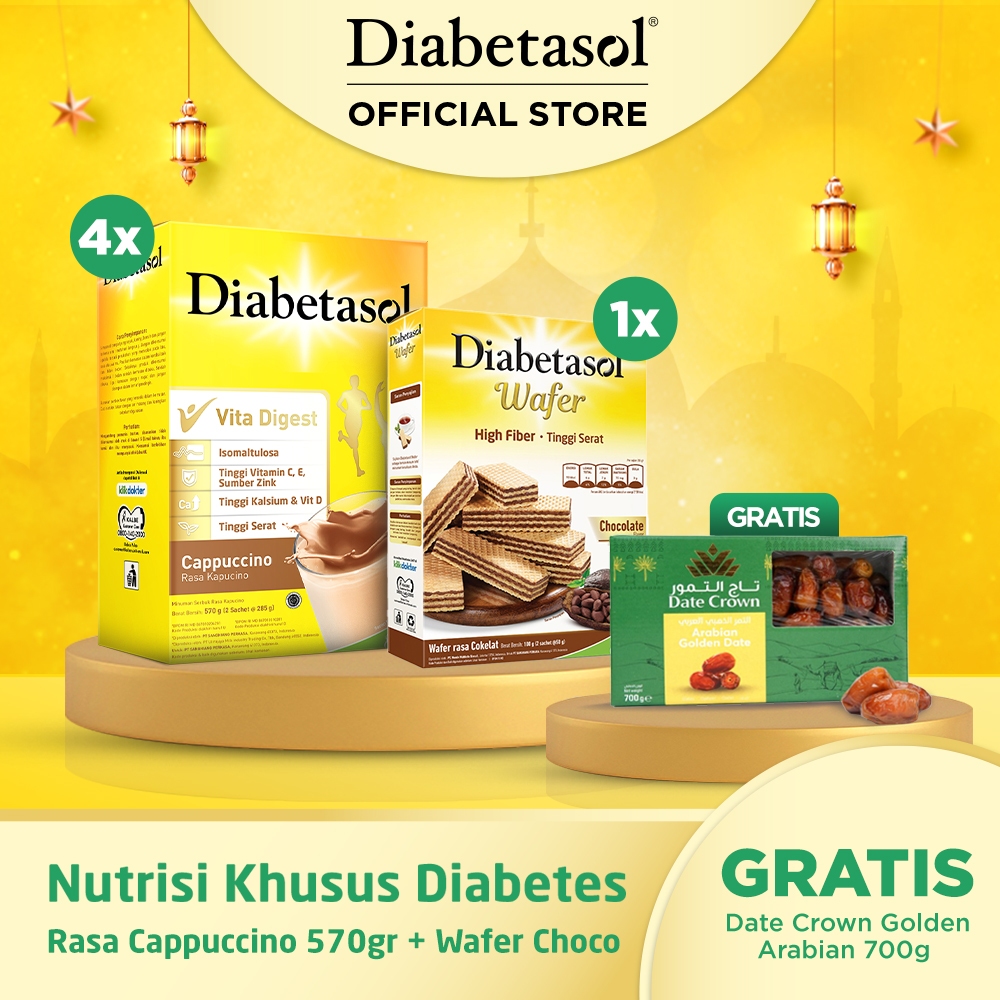 

Buy 4 Diabetasol Cappucino 570g & Wafer Free GoldenArabian 700g