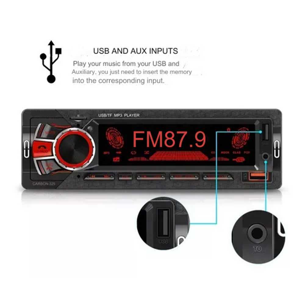 Roadstar Tape Mobil Audio MP3 Player LCD RGB Bluetooth 60W with Remote - RS-2751BR