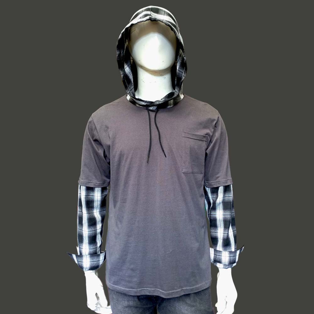 baju kaos pria lengan panjang kotak-kotak baju keren outfit korean