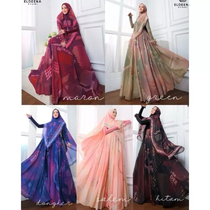 (GRATIS TAS ELDEENA) GAMIS ZEEVANIA SERIES BY ELDEENA SYARI / GAMIS ELDEENA TERBARU MOTIF