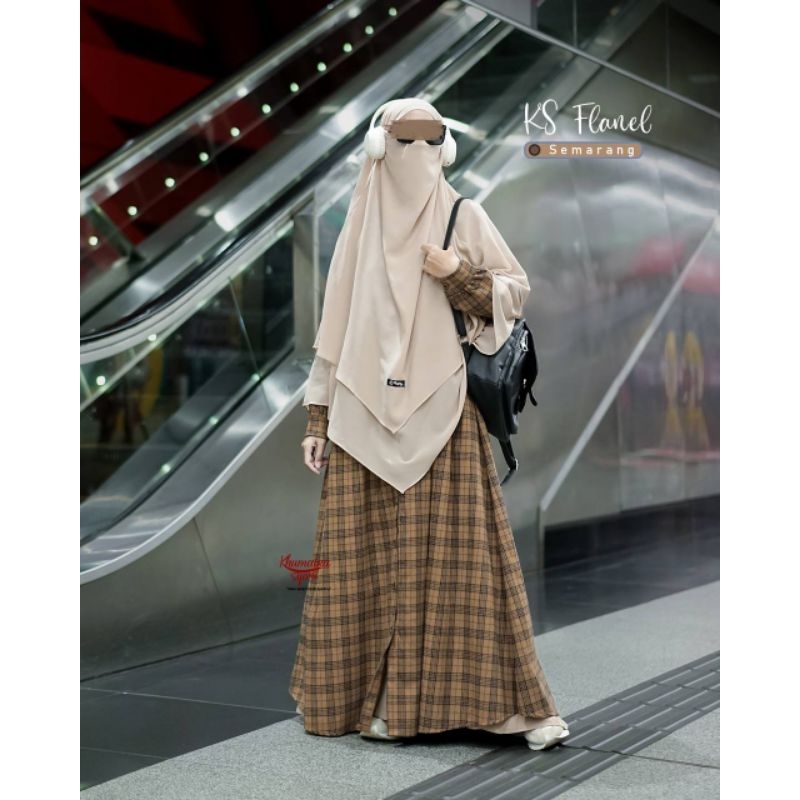 KS FLANEL GAMIS OUTER 2 IN 1 KHUMAIRA SYARI | Flanel wanita lengan panjang