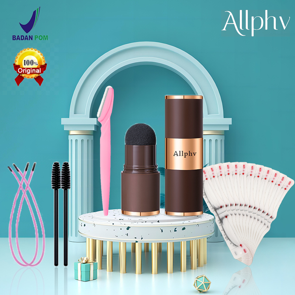 【2 tali】Allphv Eyebrow Powder cetakan alis tali Waterproof Eyebrow Stamp alis cetakan tempel 12 shap