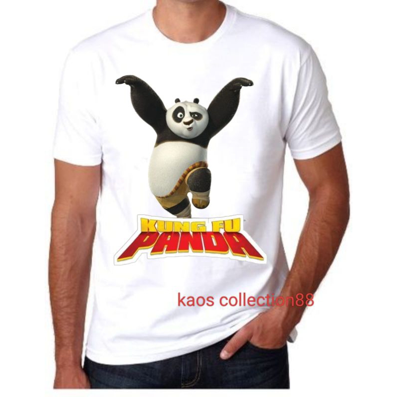 Kaos Distro Murah Lengan Pendek Gambar Hewan Panda / Kung-Fu Panda / Panda Karate Kung-Fu Panda Prem