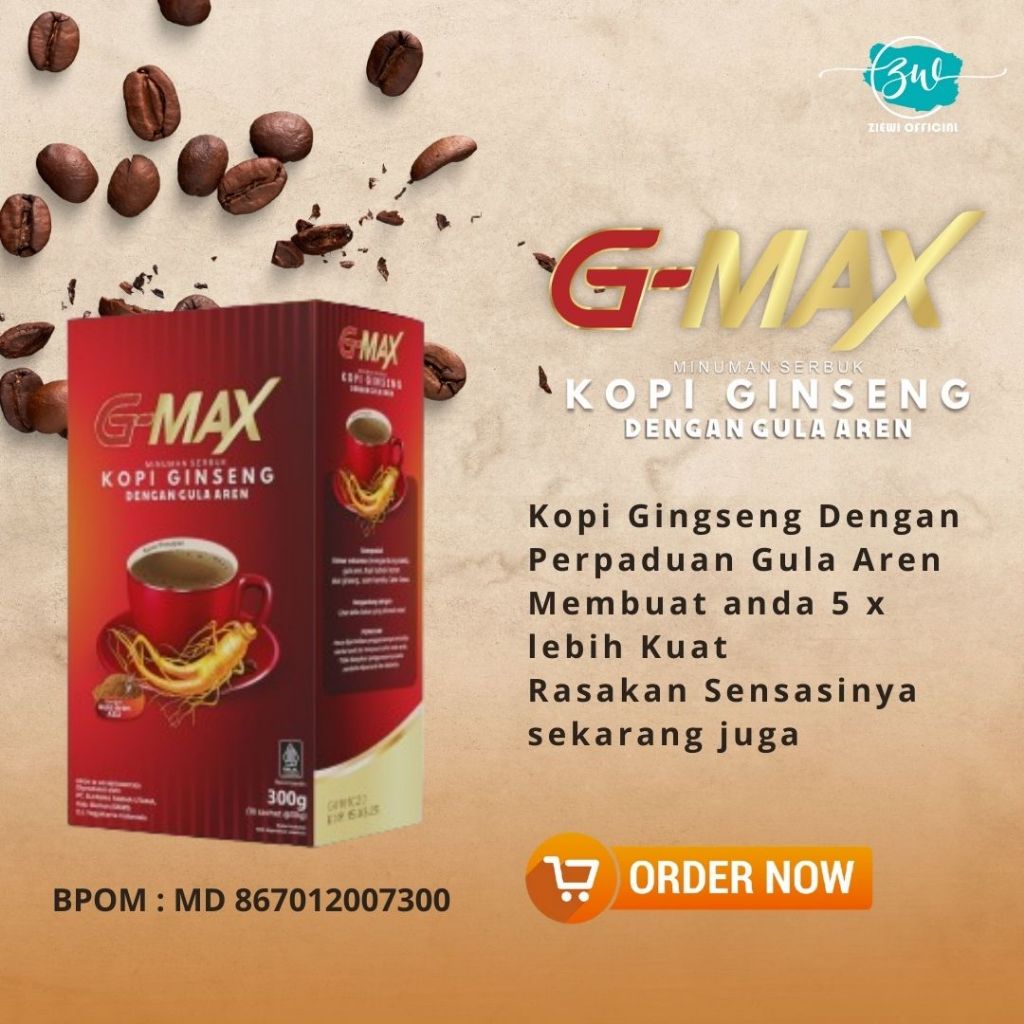 

GMAX Kopi Penambah Stamina Pria Dewasa 100% original tanpa efek samping Aman Sudah BPOM KOPI GMAX 1 BOX 10 SACHET