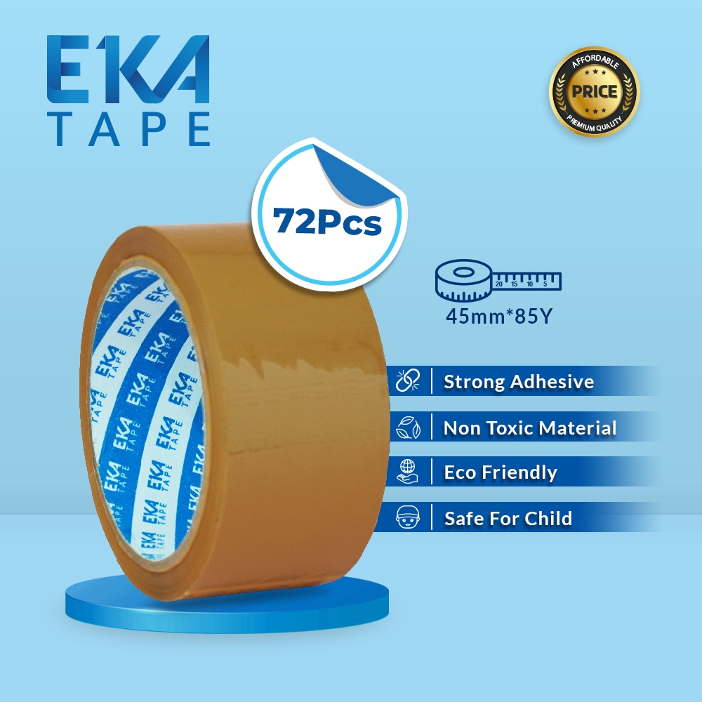 

Eka Tape OPP Lakban Coklat 45 mm x 85 Yard Paket 1 Box 72Pcs