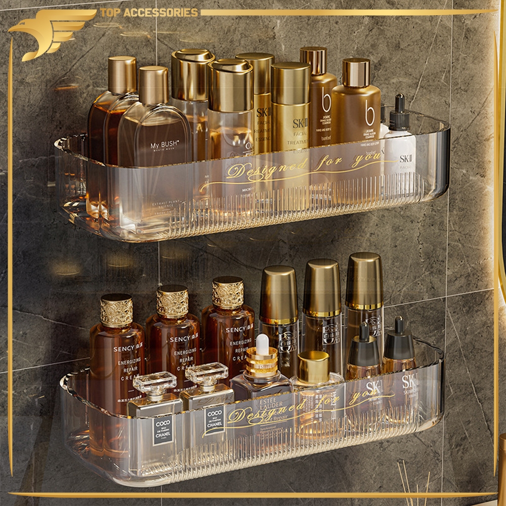 Rak Gantung Dinding Acrylic / Rak Gantung Kosmetik / Rak Dinding Makeup / Rak Dinding Kamar Mandi
