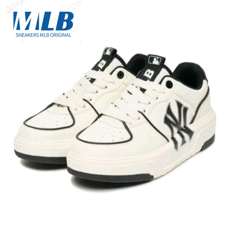 Sepatu MLB Chunky Liner NY Yankees White Black / MLB Original