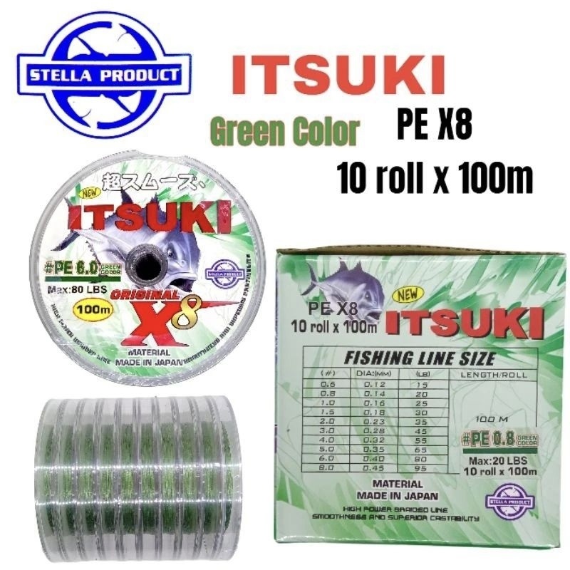 Senar PE Itsuki X8 Green Colour