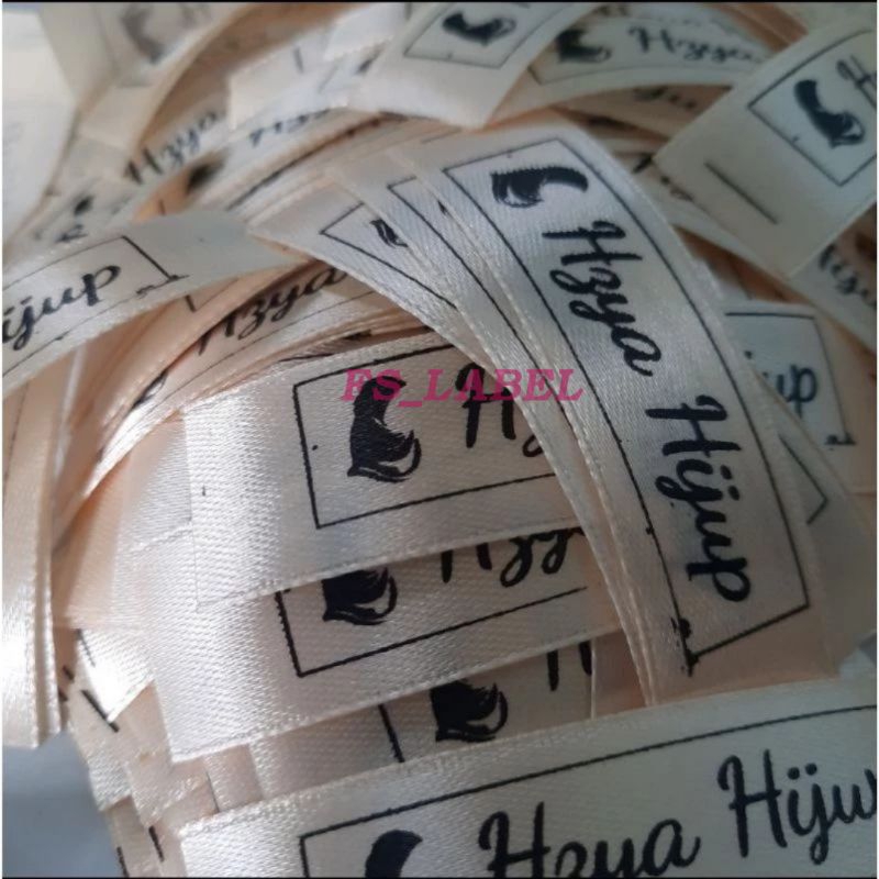 

label hijab custom label pita label kerudung