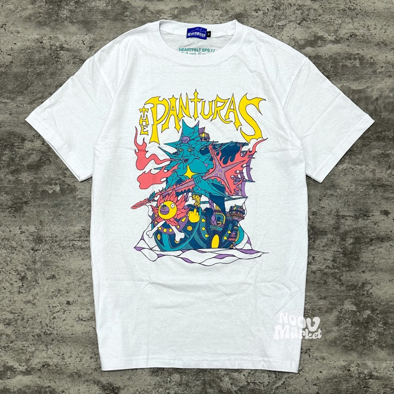 noov music merch The Panturas - Sail & Connect Tshirt - White | Original Merchandise Kaos Pria