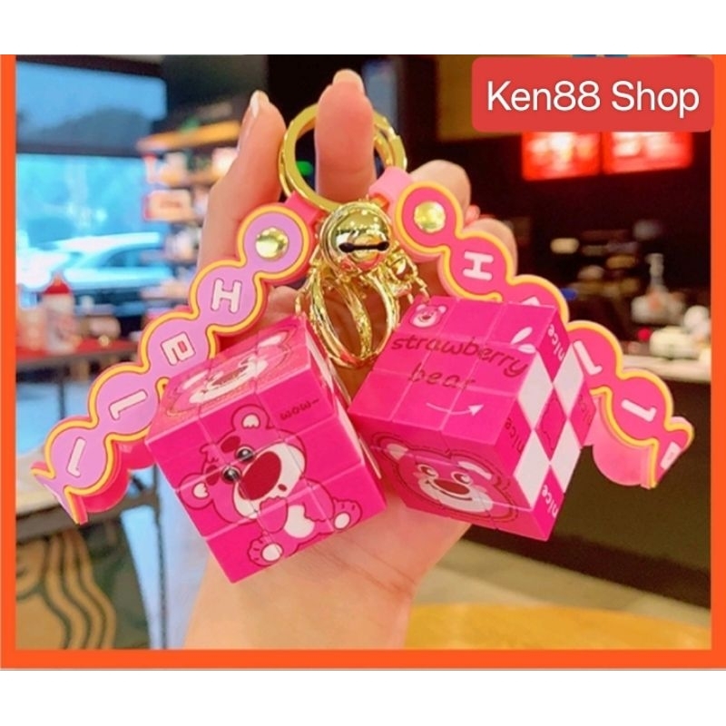 Gantungan Kunci Rubik Sanrio Lotso (Tanpa Lonceng) / Gantungan Rubik Lotso Sanrio