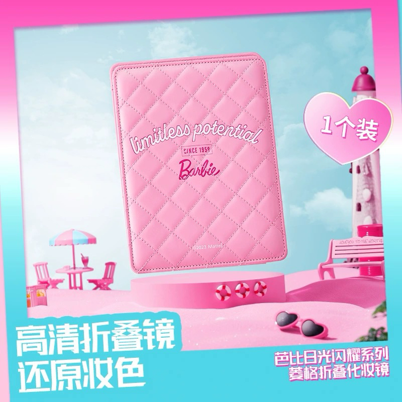 [PO CHINA🇨🇳] MINISO X BARBIE SPECIAL 65TH ANNIVERSARY - TABLE MIRROR / CERMIN LIPAT MINISO BARBIE PO