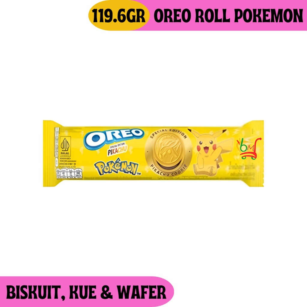 

Oreo Pikachu Biskuit Sandwich dengan Krim Rasa Cokelat dan Pisang