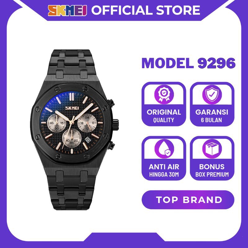 SKMEI Jam Tangan Pria Analog Chrono Elegan Anti Air 9296 Original