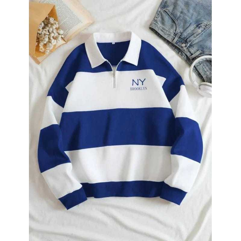 SWEATER HALFZIP NEW YORK SWEATER KOMBINASI SWEATER KERAH SWEATER NY